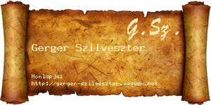 Gerger Szilveszter névjegykártya